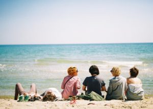 friends on beach